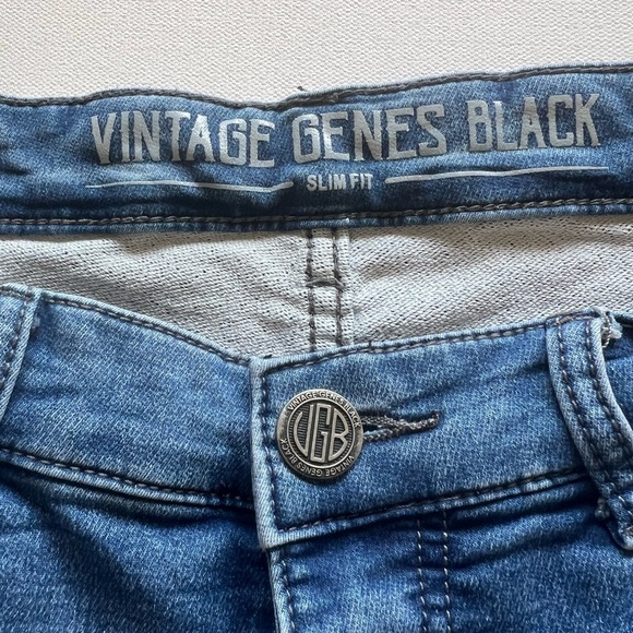 Vintage Genes Black Jeans Men's Size 32x11 Slim Straight Blue Shorts‎ (B5) - Picture 4 of 7